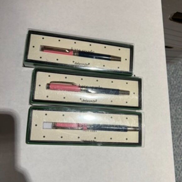 Kate Spade Pink & Navy Colorblock Ballpoint Pen new in box - Picture 5 of 5